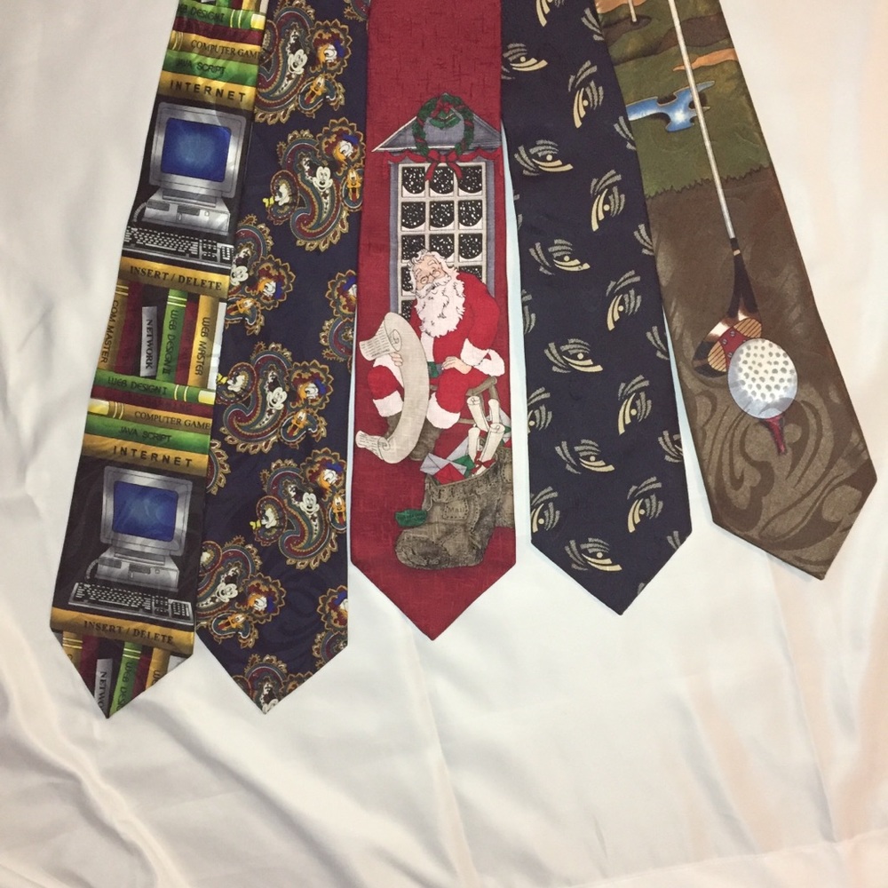 Lot/5 Various Men’s Neck Ties